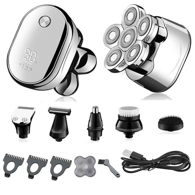 This electric shaver features efficient cutting technology designed for clean, comfortable results across different hair lengths and facial contours. Ideal for men seeking a streamlined grooming routine, this all-in-one solution eliminates the need for separate tools while maintaining salon-quality performance at home.