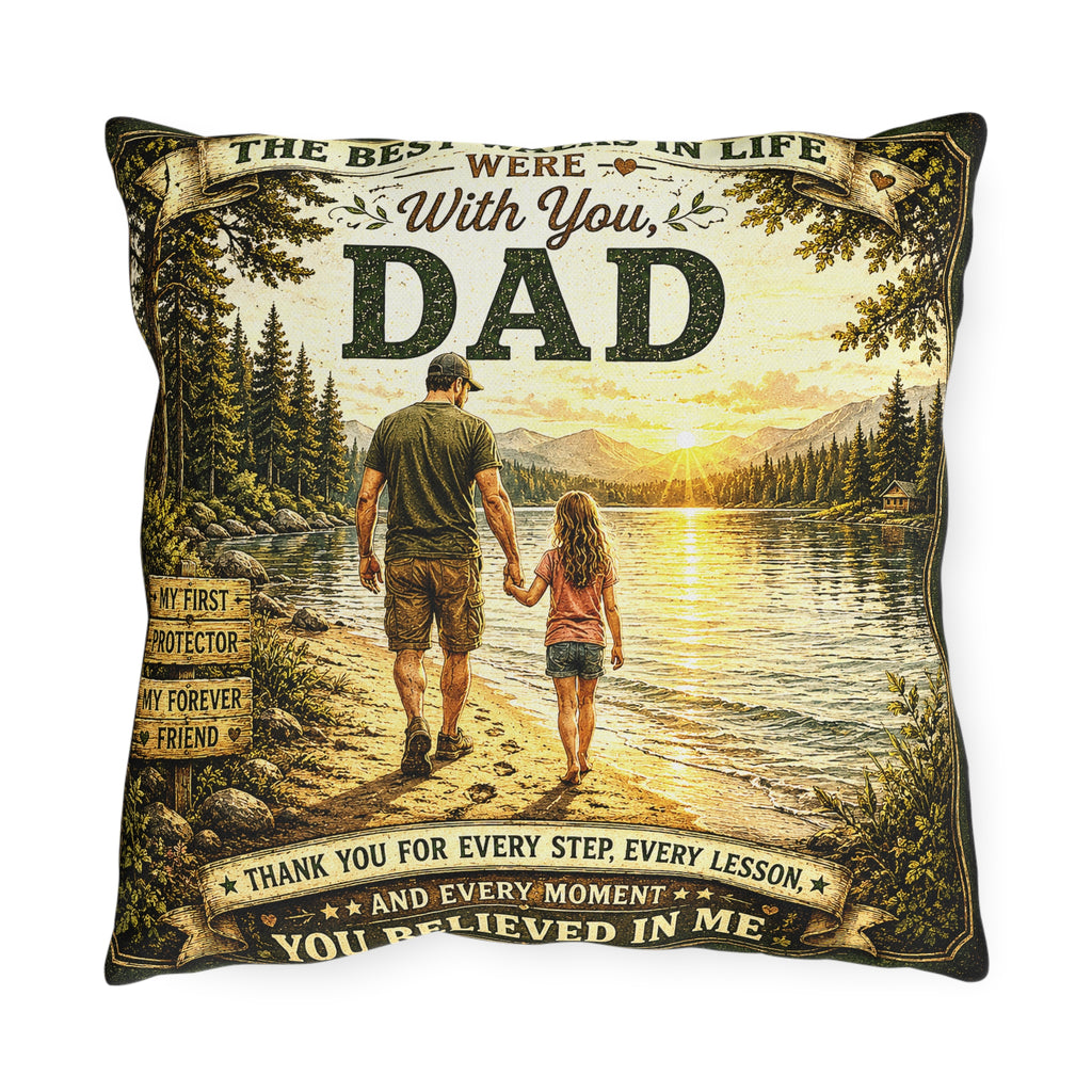 Blessings In Life With Daughter Scenic Timeless Father’s Day Pillow