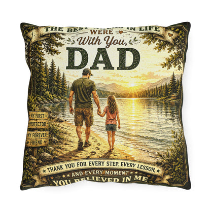 Blessings In Life With Daughter Scenic Timeless Father’s Day Pillow