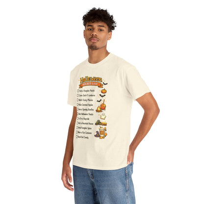Halloween Bucket List Comfortable Cotton T-Shirt