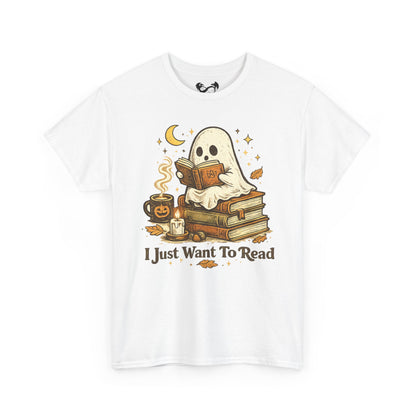 I Just Want To Read Ghost Halloween Comfortable Cotton T-Shirt 