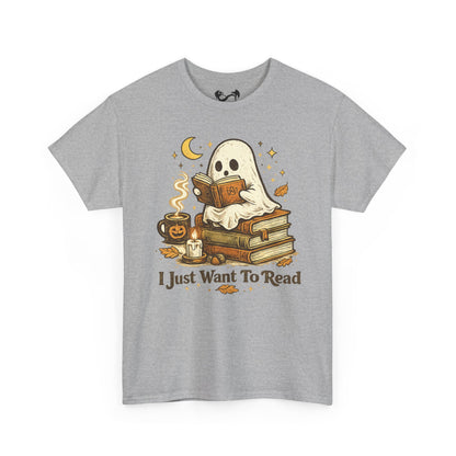I Just Want To Read Ghost Halloween Comfortable Cotton T-Shirt