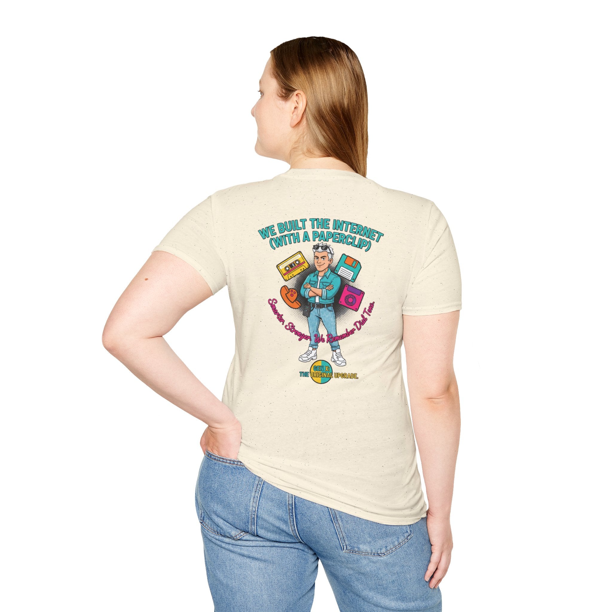 Retro Tech  "We Built the Internet With a Paperclip" Lightweight Comfortable Tee
