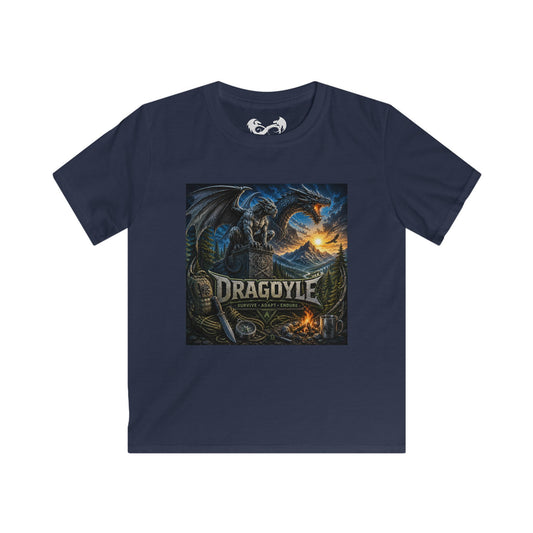 Kids Dragon Gargoyle Tee — "Dragoyle" Fantasy Graphic Shirt