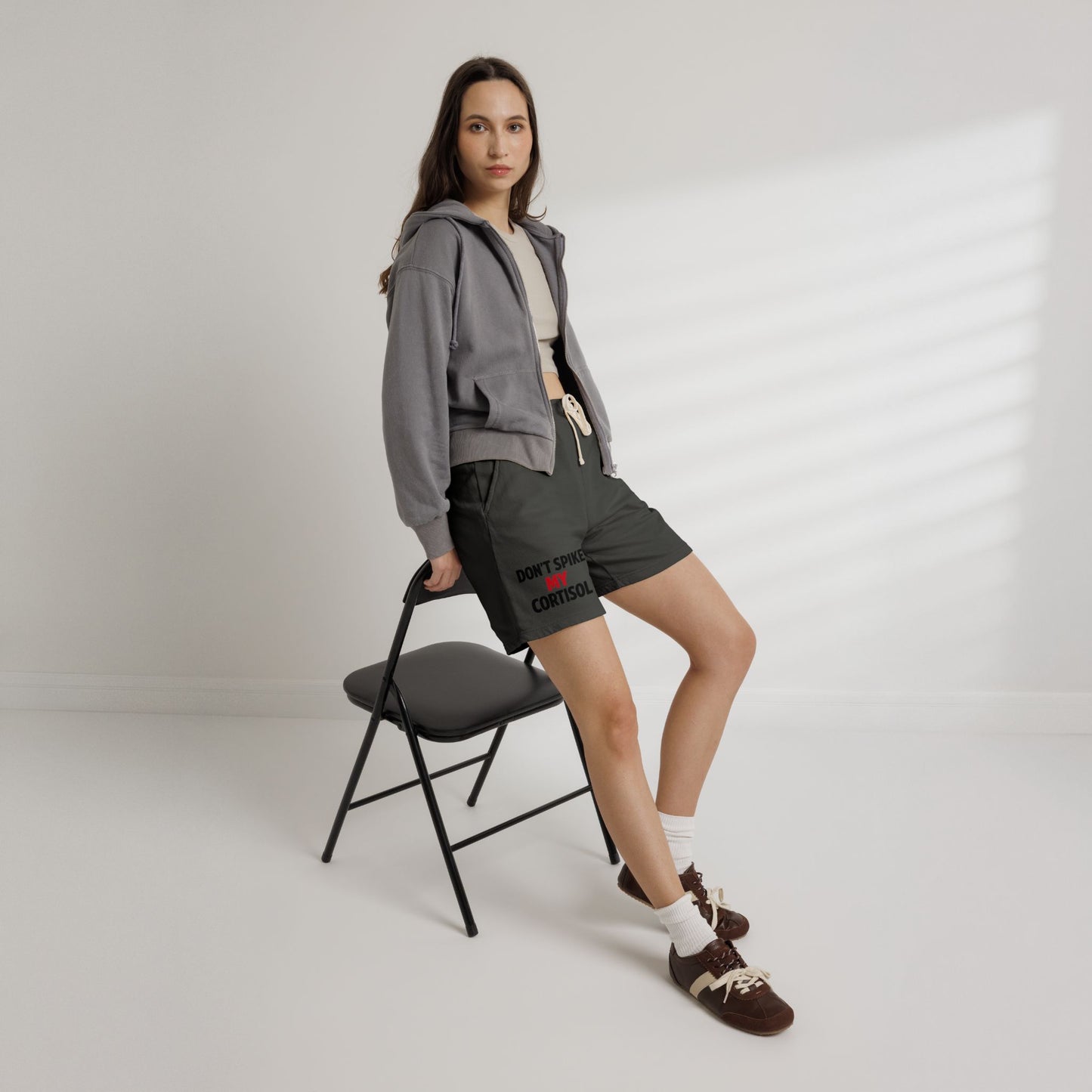 Lightweight "Don’t Spike My Cortisol" Fleece Lounge Shorts