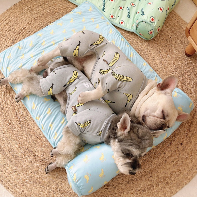 This Non-Slip Silk Pet Cooling Mat is the perfect way to keep your pet cool and comfortable. It's made with a non-slip silk material that's durable and safe for your pet. Plus the cooling mat technology helps regulate your pet's temperature for ultimate comfort.