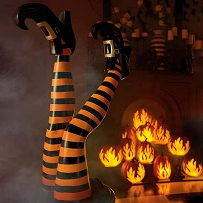 Add a spooky twist to your Halloween décor with these Fun Halloween Upside Down Witch Legs! Perfect for creating a cheeky, eye-catching display, these legs look like a witch has crash-landed into your lawn or porch.