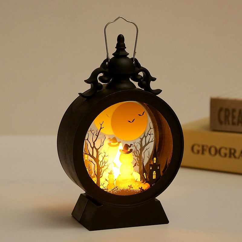Portable Retro Halloween Decorative LED Wind Lanterns
