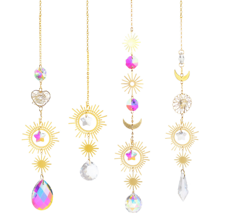 Add a touch of positivity and joy to your home with our Golden Crystal Mood Enhancing Sun Catchers. These stunning sun catchers are designed to enhance your mood and uplift your spirit, making them the perfect addition to any room. Let the golden crystals refract light and positive vibes into your space.