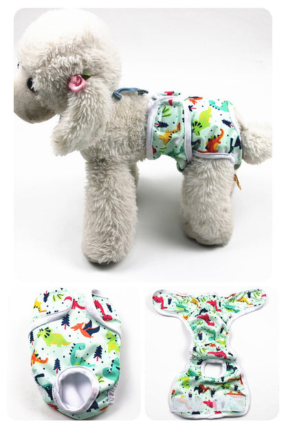 Snug Fit Adjustable Cartoon Dog Diapers