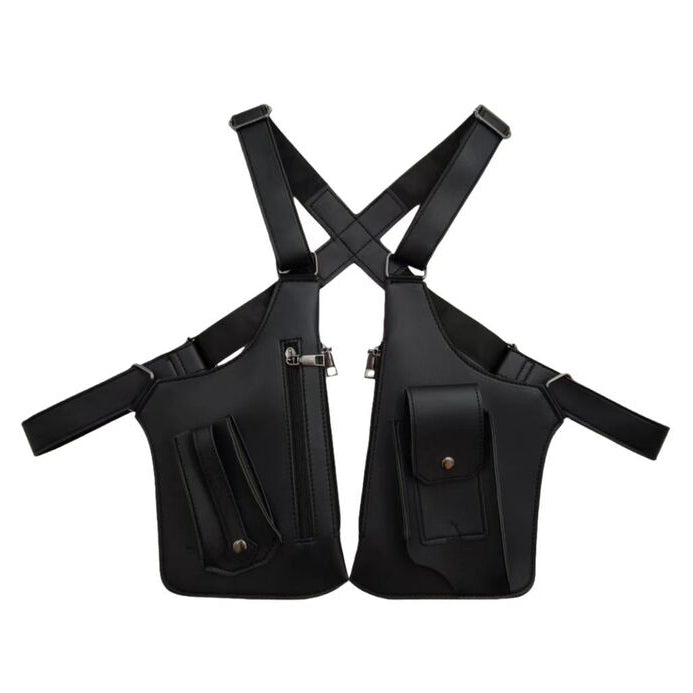 Double Strap Anti-Theft PU Leather Chest Bag