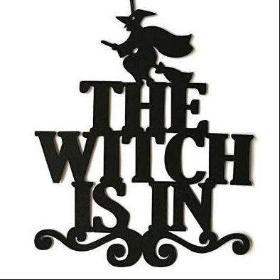 Welcome guests with a spooky touch using the Halloween The Witch Is In Hanging Door Sign. This charming sign instantly adds festive Halloween spirit to any doorway, letting everyone know the witch is home. Easy to hang and durable,