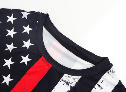 Independence Day Long Loose Fitting Short Sleeved T-Shirt