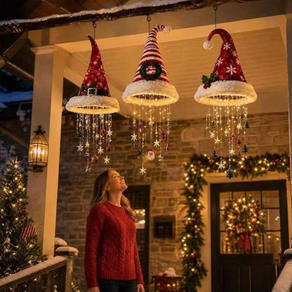 Hanging LED Lighted Christmas Santa Hat