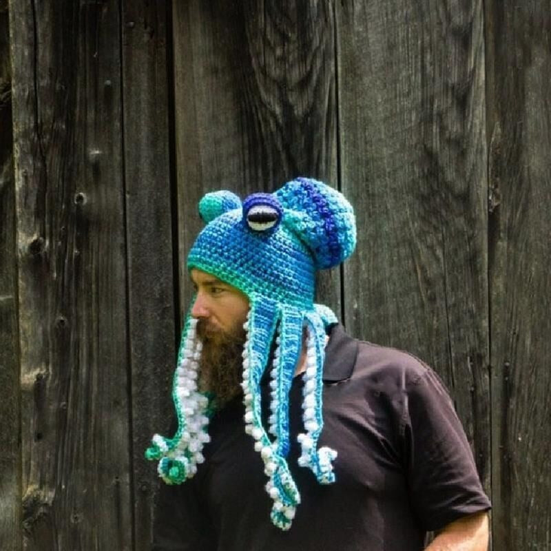 Funny Halloween Warm Wool Crochet Octopus Party Hat