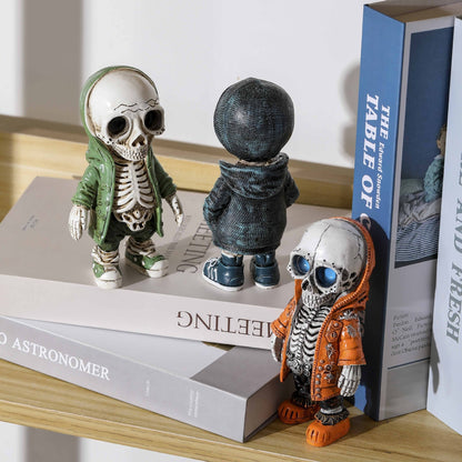 Add a spooky touch to your Halloween decor with this Resin Skeleton Doll Decoration. Crafted from durable resin, it offers a realistic skeletal look that's perfect for creating an eerie atmosphere. 