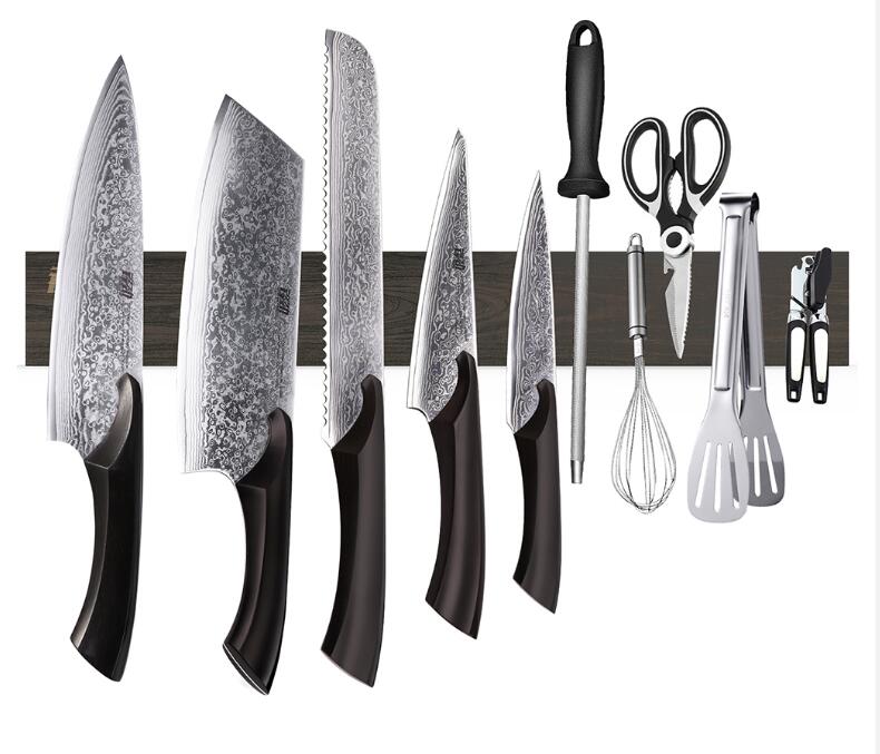 Keep your kitchen organized and your knives within arm's reach with this powerful magnetic wall mount knife strip. Engineered with industrial-strength magnets, it securely holds knives of various sizes while protecting blade edges from damage.