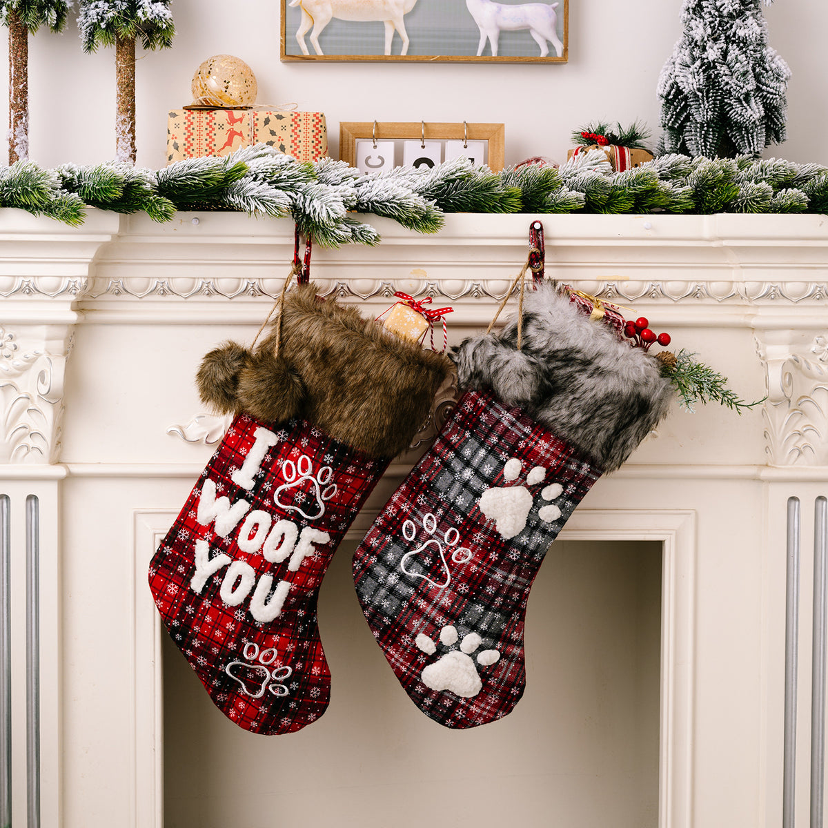 High-End Furry Dog Christmas Sock