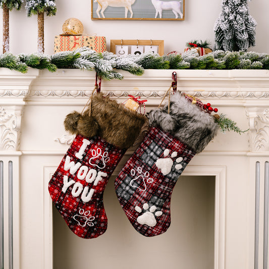 High-End Furry Dog Christmas Sock