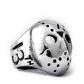 Make a bold statement with the Steel Halloween Friday 13th Mask Ring. Crafted from durable steel, this striking piece channels the eerie energy of the iconic Friday the 13th mask, perfect for those who dare to stand out.
