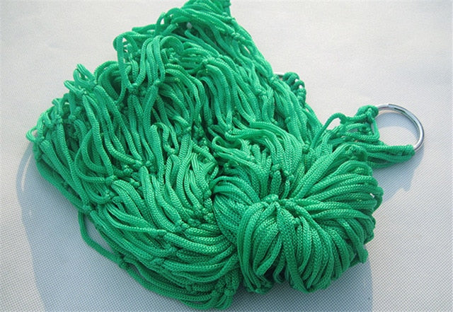 Engineered for comfort and durability, this single-person hammock features a breathable mesh nylon construction that promotes airflow and resists moisture absorption. The lightweight design makes it ideal for backpacking, camping, or backyard relaxation.