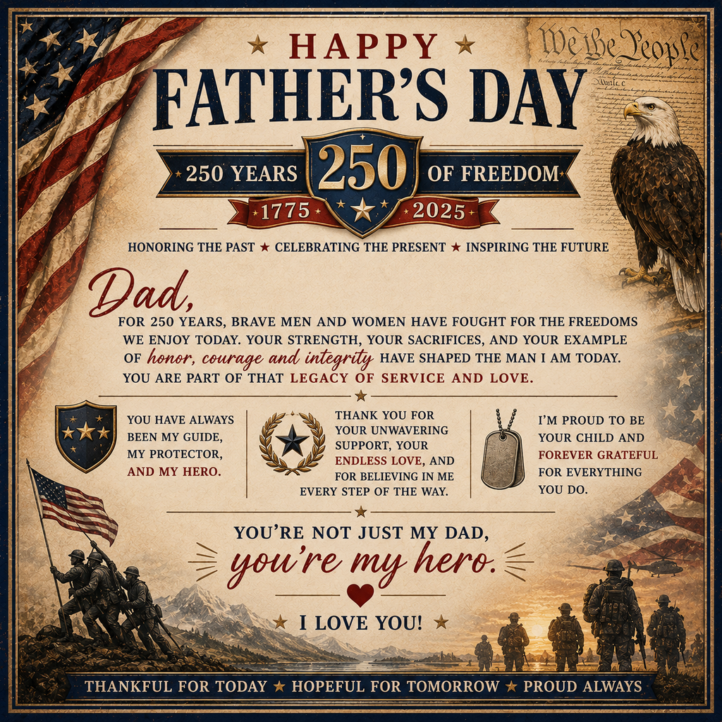 Father's Day Slate Desk Patriotic Plaque 'You're My Hero' Tribute