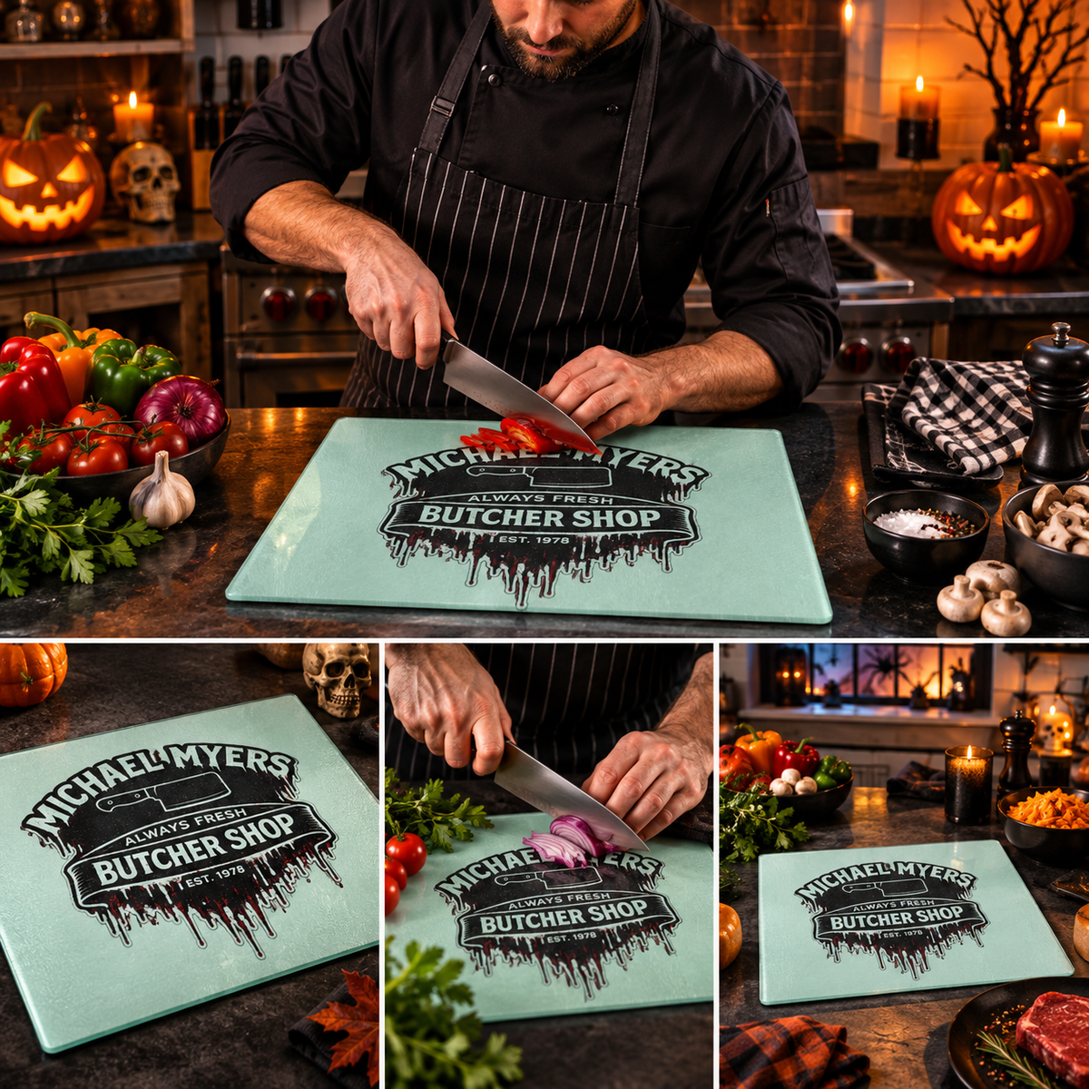 Michael Myers Butcher Shop Glass Cutting Board