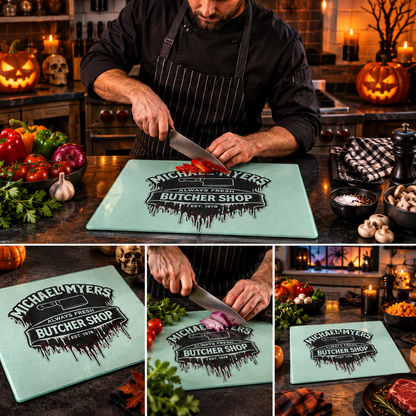Michael Myers Butcher Shop Glass Cutting Board