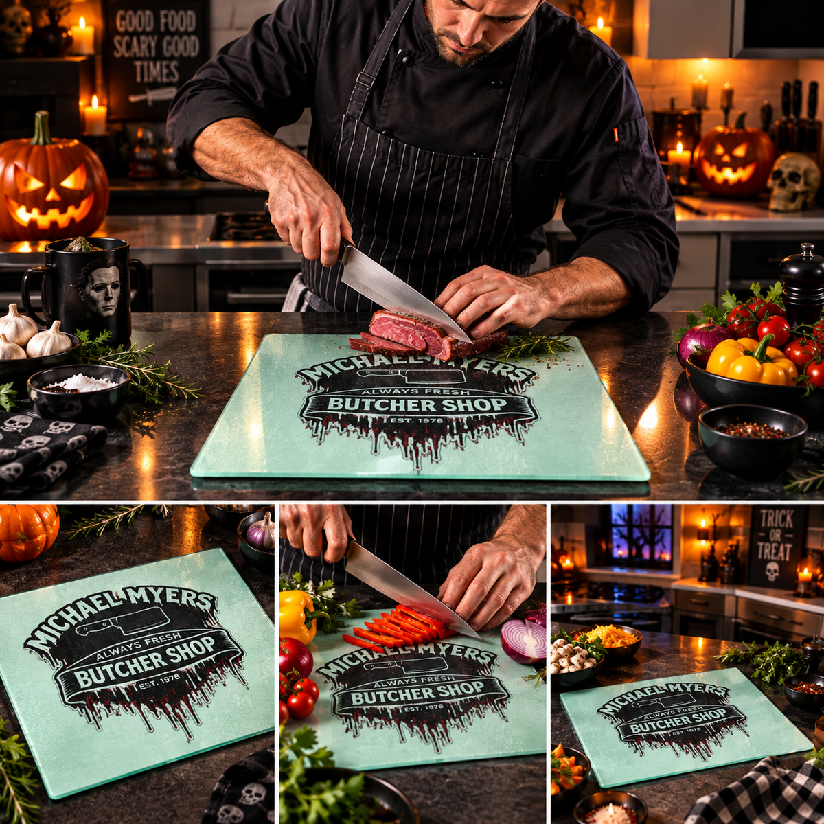 Michael Myers Butcher Shop Glass Cutting Board