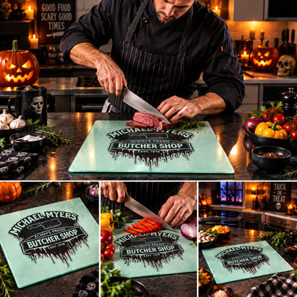 Michael Myers Butcher Shop Glass Cutting Board