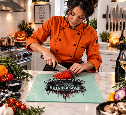 Michael Myers Butcher Shop Glass Cutting Board