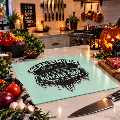 Michael Myers Butcher Shop Glass Cutting Board