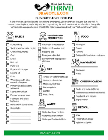 Bug Out Bag Check Off List