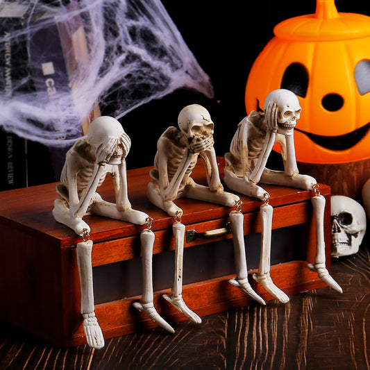 Halloween Skeleton "See No Evil, Hear No Evil, Speak No Evil" Decorations