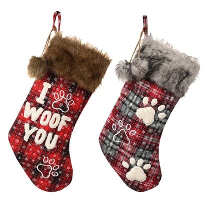 High-End Furry Dog Christmas Sock