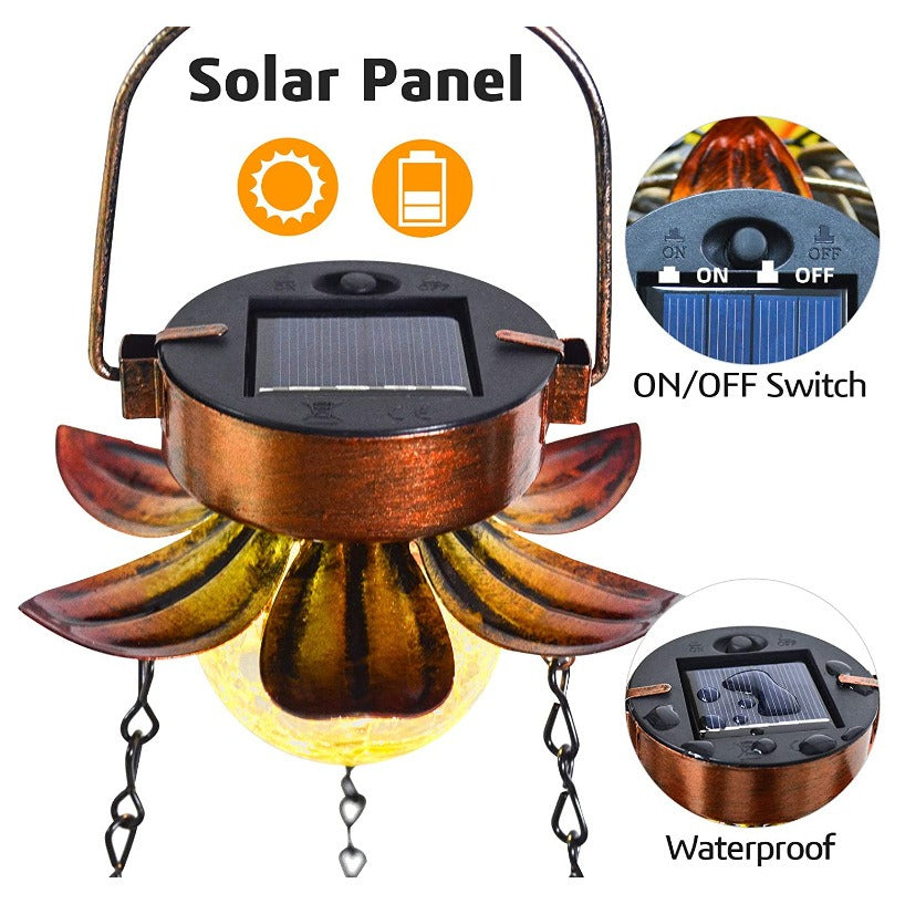 Bring joy and beauty to your backyard with our Solar Hanging Sunflower Bird Feeder! The stunning design of sunflower petals and the solar-powered LED light will attract birds while providing sustainable energy. Enjoy the peaceful sound of singing birds and help the environment at the same time!