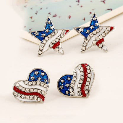 American Independence Day Flag Stud Earrings