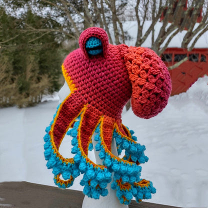 Funny Halloween Warm Wool Crochet Octopus Party Hat