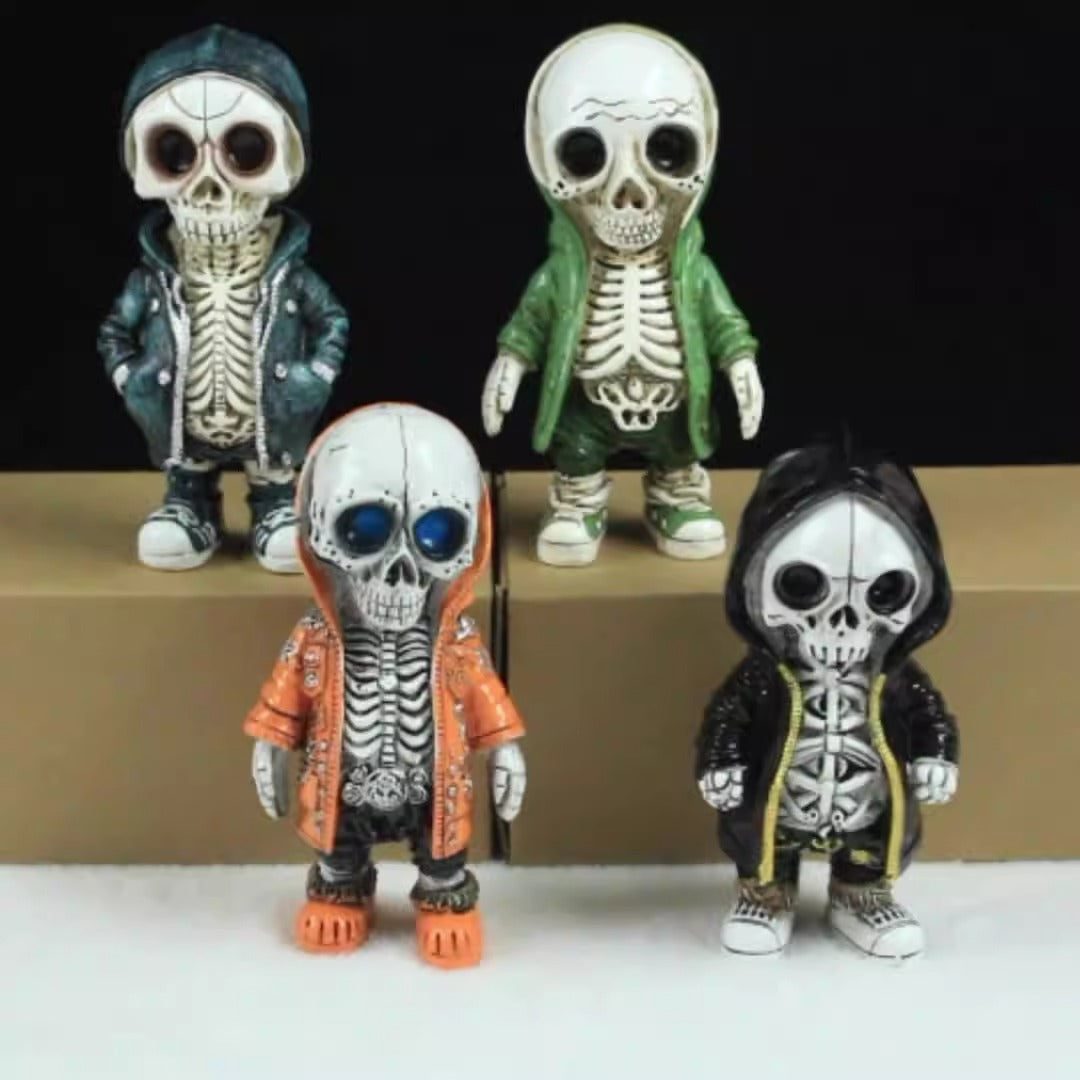 Add a spooky touch to your Halloween decor with this Resin Skeleton Doll Decoration. Crafted from durable resin, it offers a realistic skeletal look that's perfect for creating an eerie atmosphere. 