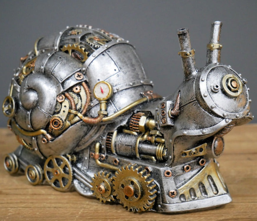 Transform your home into a whimsical steam punk paradise with these Mechanical Steam Punk Resin Statues. These statues will add a touch of industrial charm to any room, making them perfect for any steam punk enthusiast. 