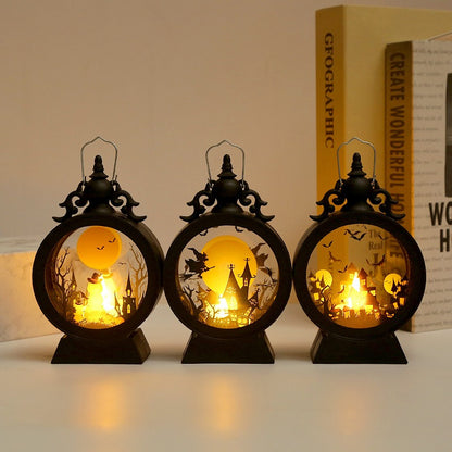 Portable Retro Halloween Decorative LED Wind Lanterns