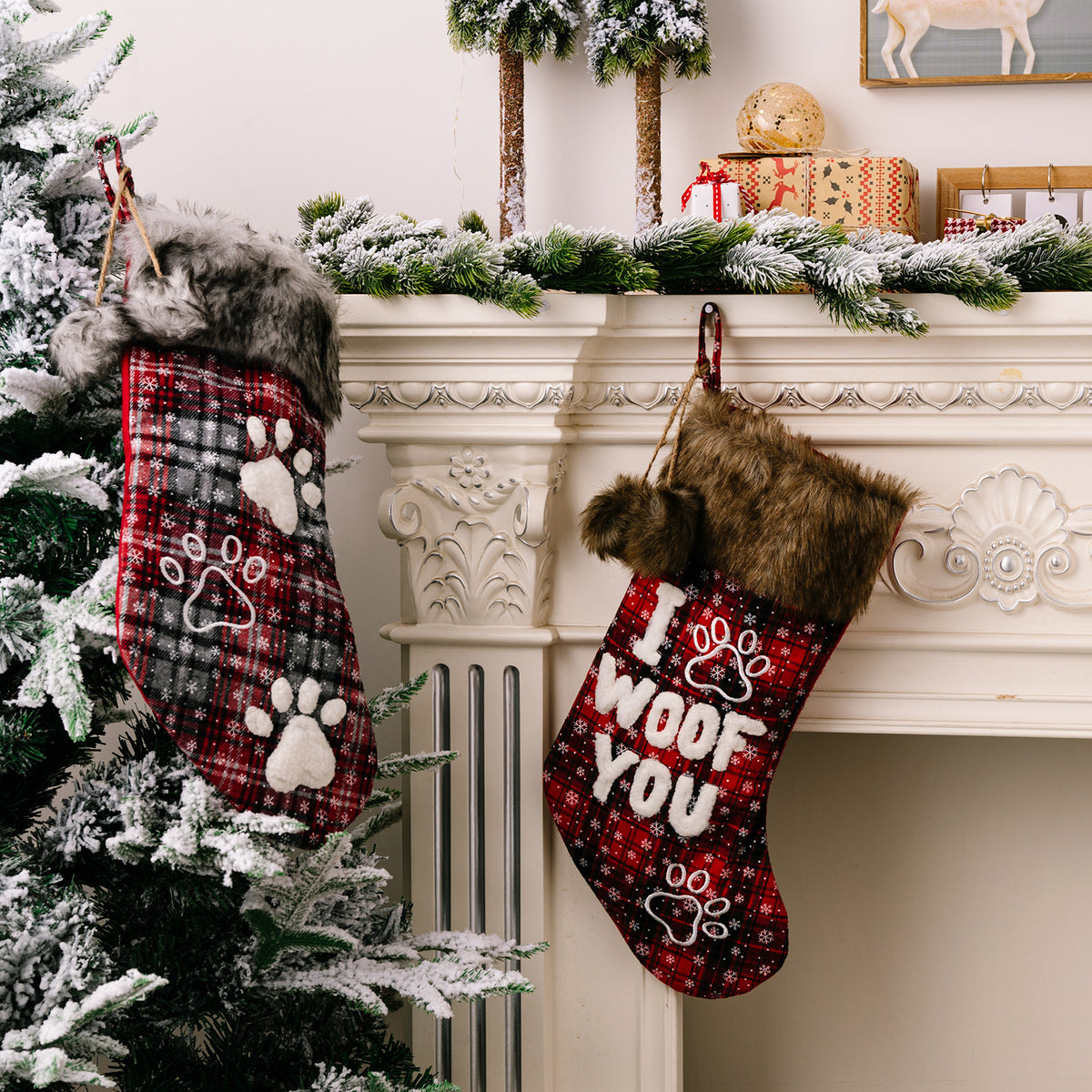 High-End Furry Dog Christmas Sock