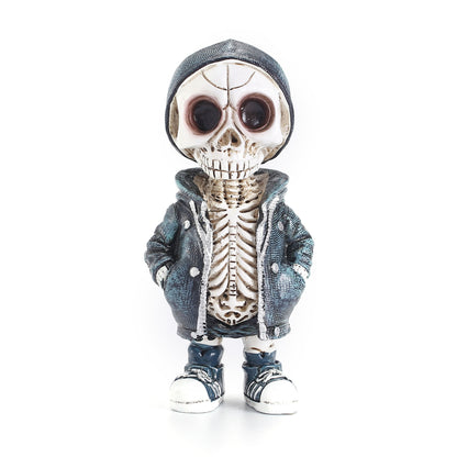 Add a spooky touch to your Halloween decor with this Resin Skeleton Doll Decoration. Crafted from durable resin, it offers a realistic skeletal look that's perfect for creating an eerie atmosphere. 