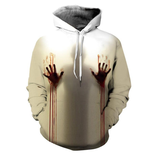 Get into the Halloween spirit with the Bloody Hands Long Sleeve Hoodie. Featuring a striking design that mimics blood-splattered hands, this hoodie adds a spooky edge to your seasonal wardrobe.