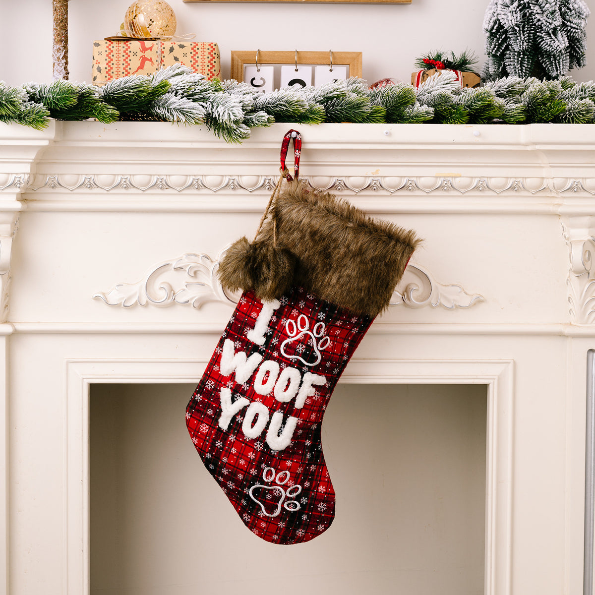 High-End Furry Dog Christmas Sock