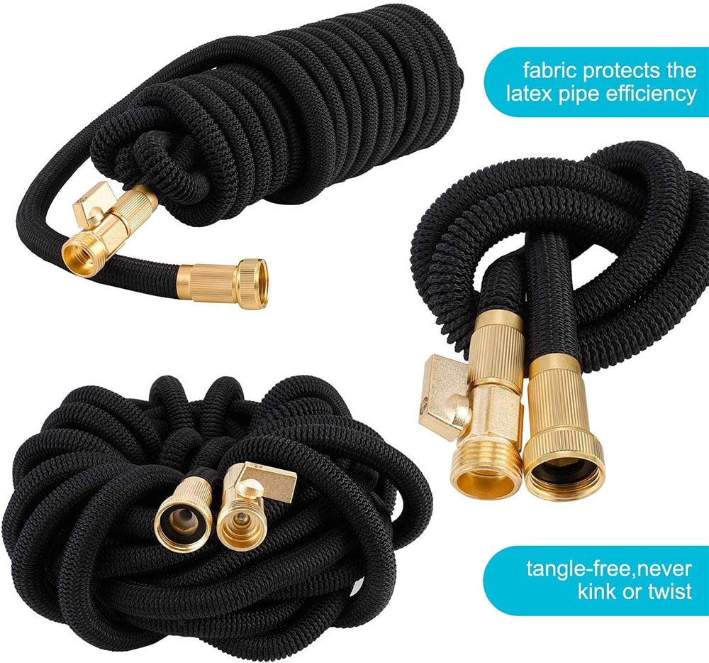 The Expandable Flexible Water Hose with Spray Gun is a must-have for any garden. With the ability to quickly expand up to 3x its original length and a built-in spray gun, you can easily water plants and clean hard-to-reach spaces. 