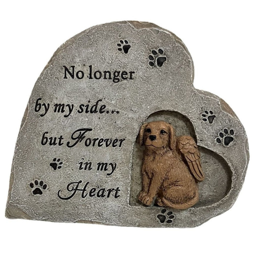 Celebrate the life and love you enjoyed from your furry friend with our Heart Shaped Resin Dog Monument. This beautiful tribute is lovingly crafted in the shape of a heart, symbolizing the eternal bond between you and your beloved pet. Made with high-quality resin, it's a lasting and heartfelt tribute to treasure.