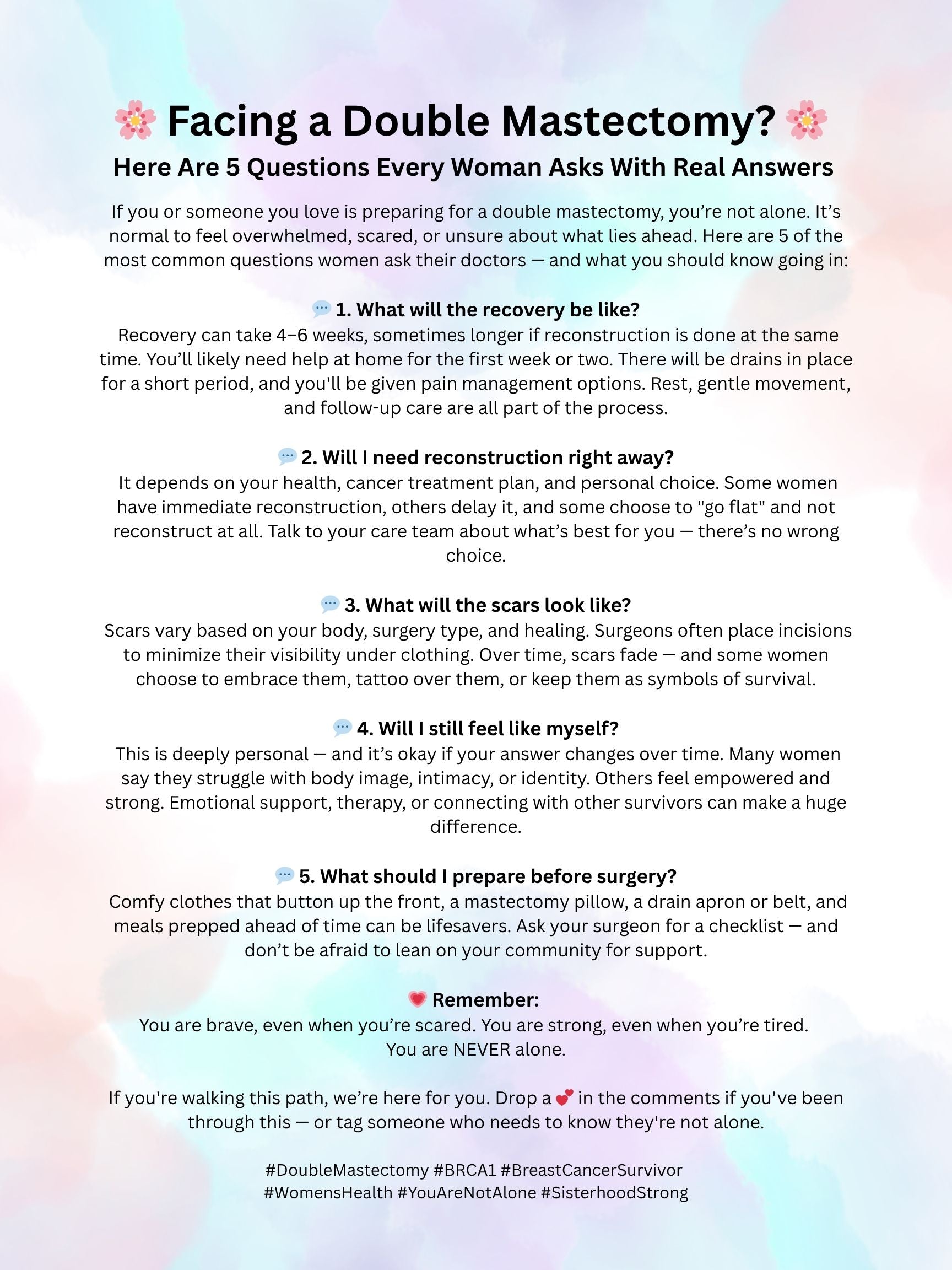 Facing a Double Mastectomy?  5 Questions Every Woman Asks