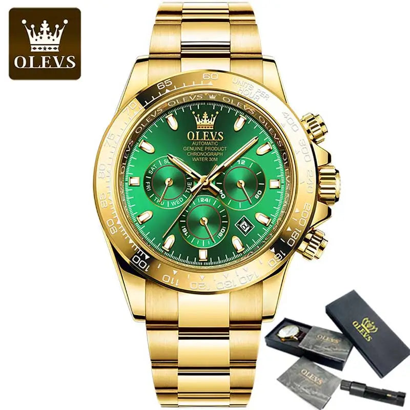 45832854339816 Transform your style with OLEVS Gold Luminous Stainless Steel Watches. Radiate confidence with its elegant, gold design and always stay on time with its luminous hands. Made with durable stainless steel, this watch is an investment in both style and function. Elevate your wardrobe with OLEVS.