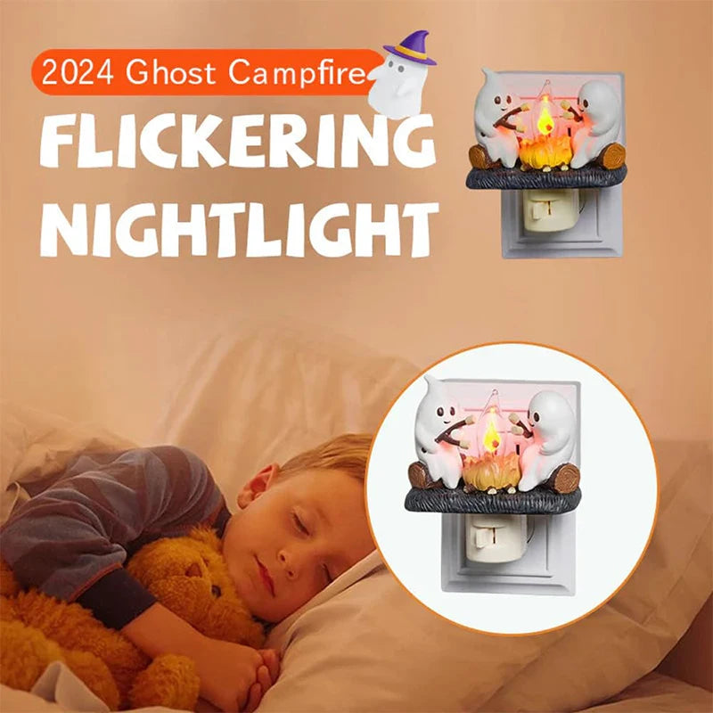 lluminate your home with the eerie but charming Ghost Flickering Campfire Night Light. With its flickering light and ghostly design, this night light creates a spooky yet cozy atmosphere.